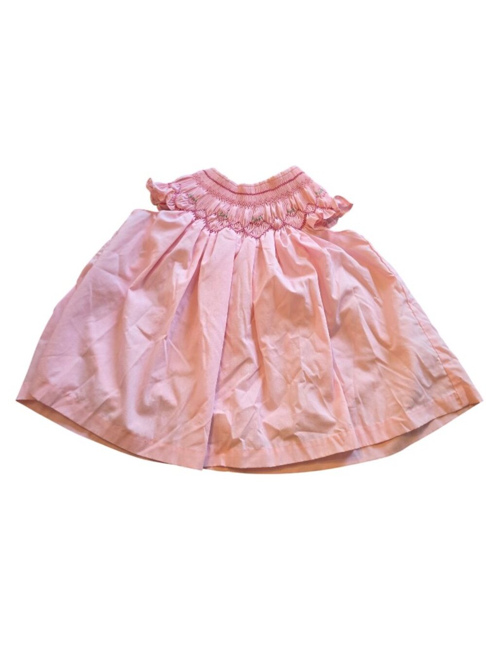 Vintage Handmade Pink Hand Smocked Bishop Float Dress Girls 2T Heirloom Easter